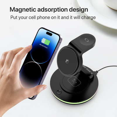 15W Fast Charger Foldable Wireless Charger Station Compatible with iPhone 15 14 13 12