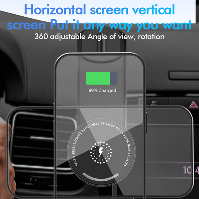 Magnet Smart Mobile Phone Stands Mount 15W Fast Charging Magnetic Phone Holder Wireless Car Charger For Iphone