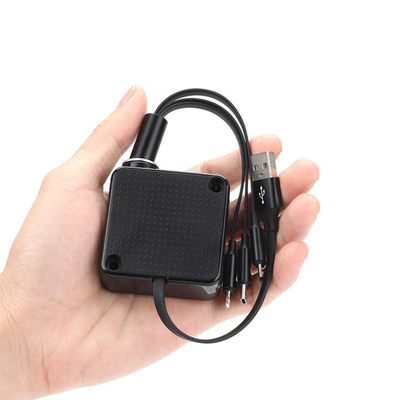Multifunctional 3A ABS Fast Charging USB Cables Retractable 3 In 1